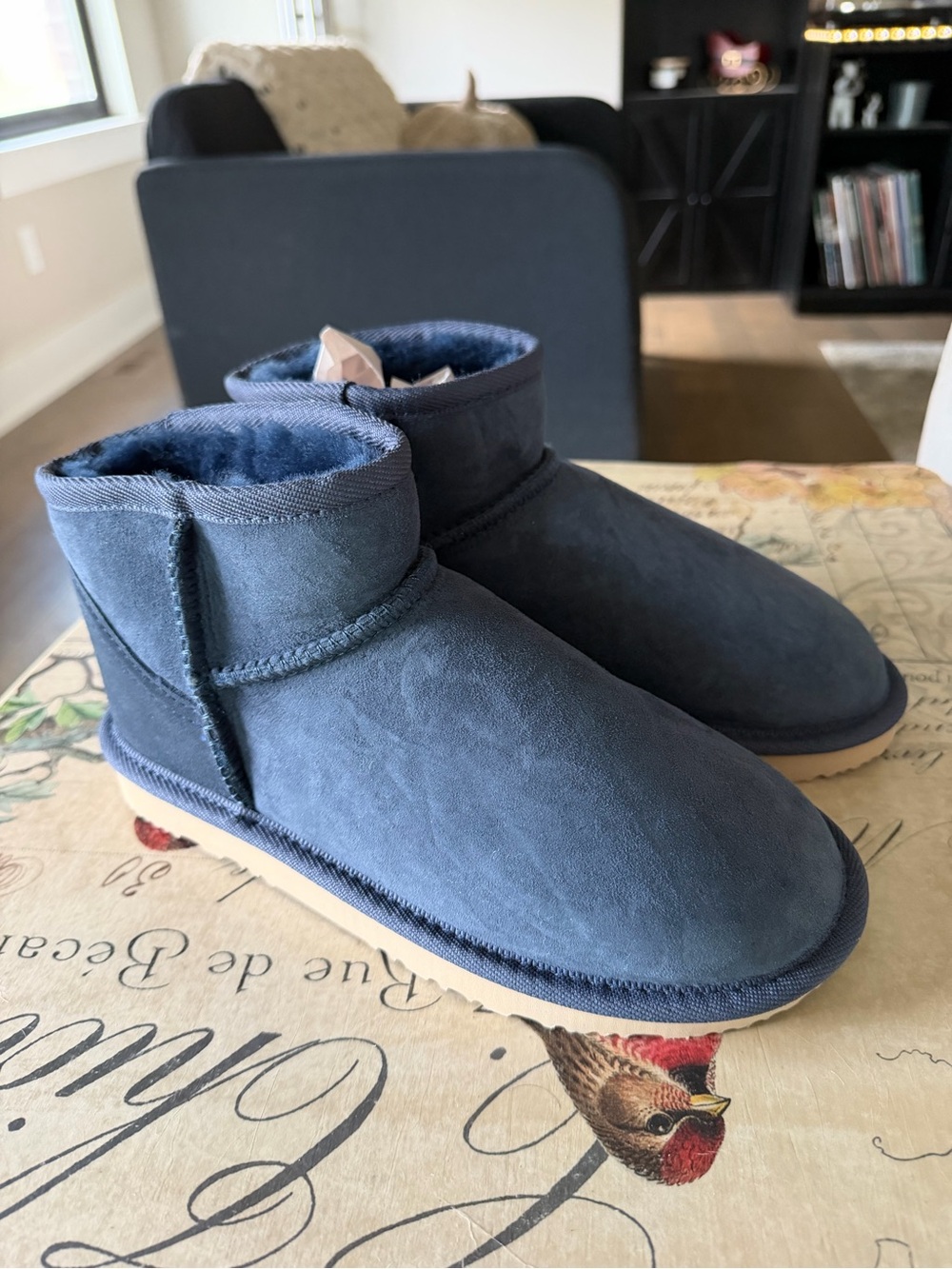 UGG Since 1974 Navy Suede Classic Mini Boots - Women’s 7 BNWT